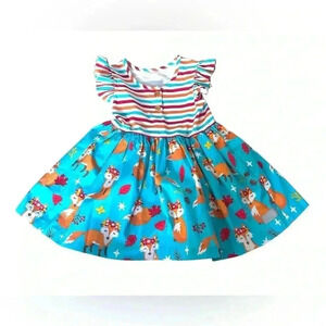 NWOT Eleanor Rose Girls Rami Top Fox Fall Leaves Theme Size 7-8